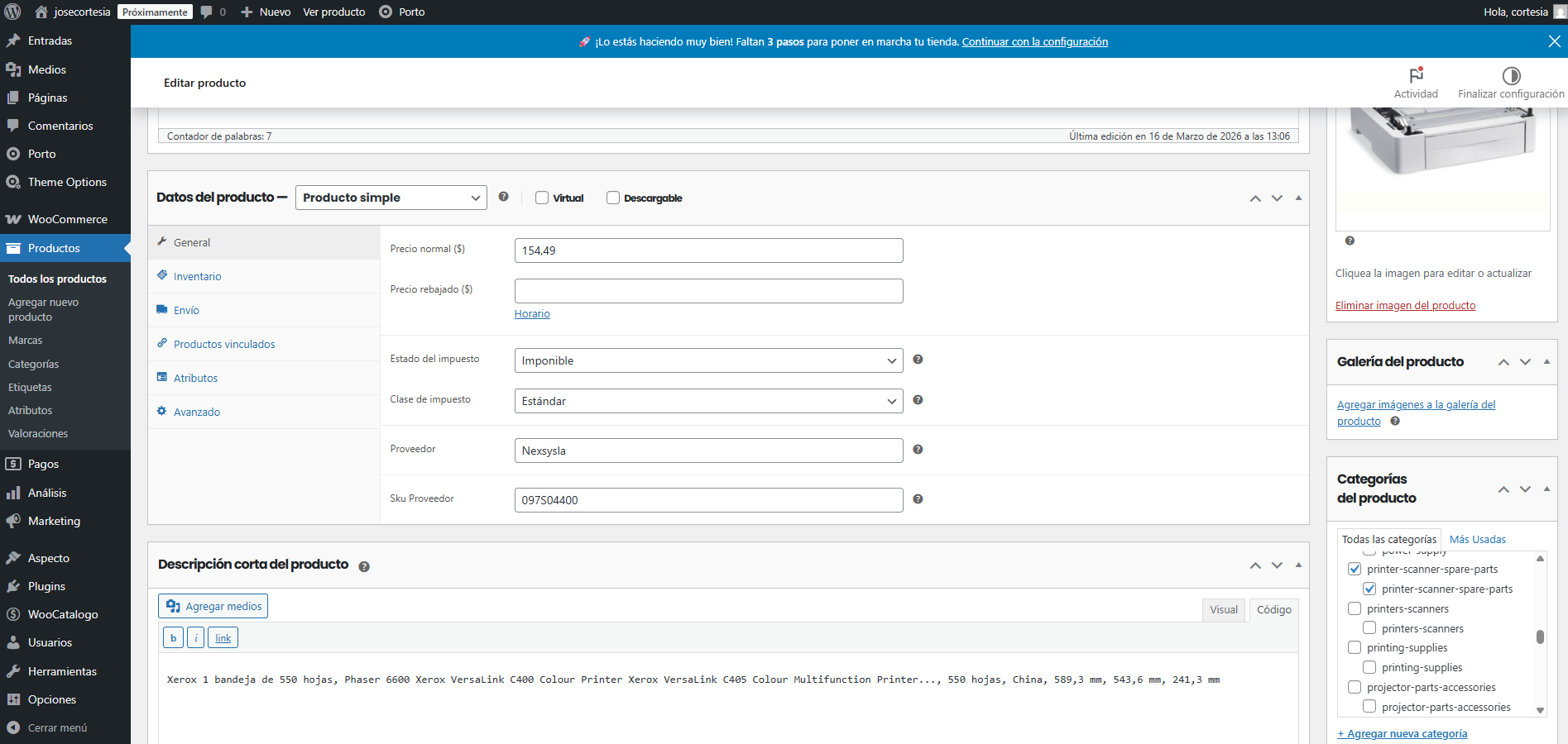 atributos de producto edicion de productos