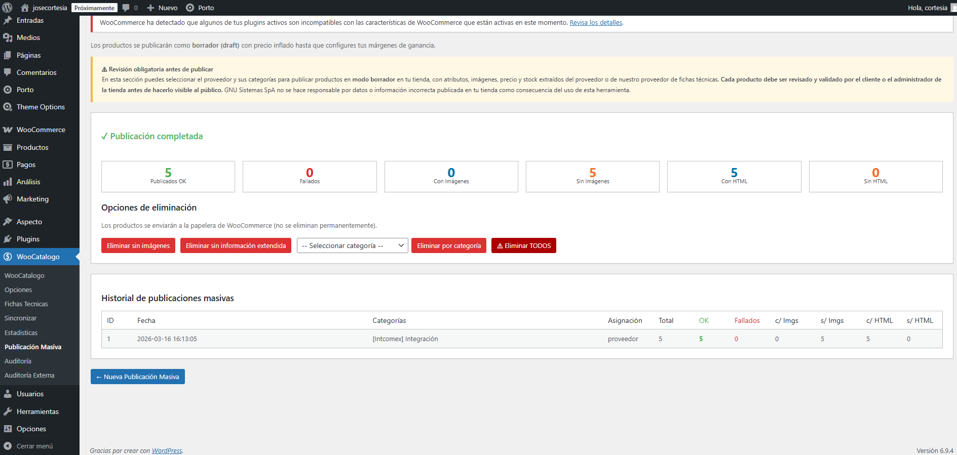 finalizacion de publicacion de productos