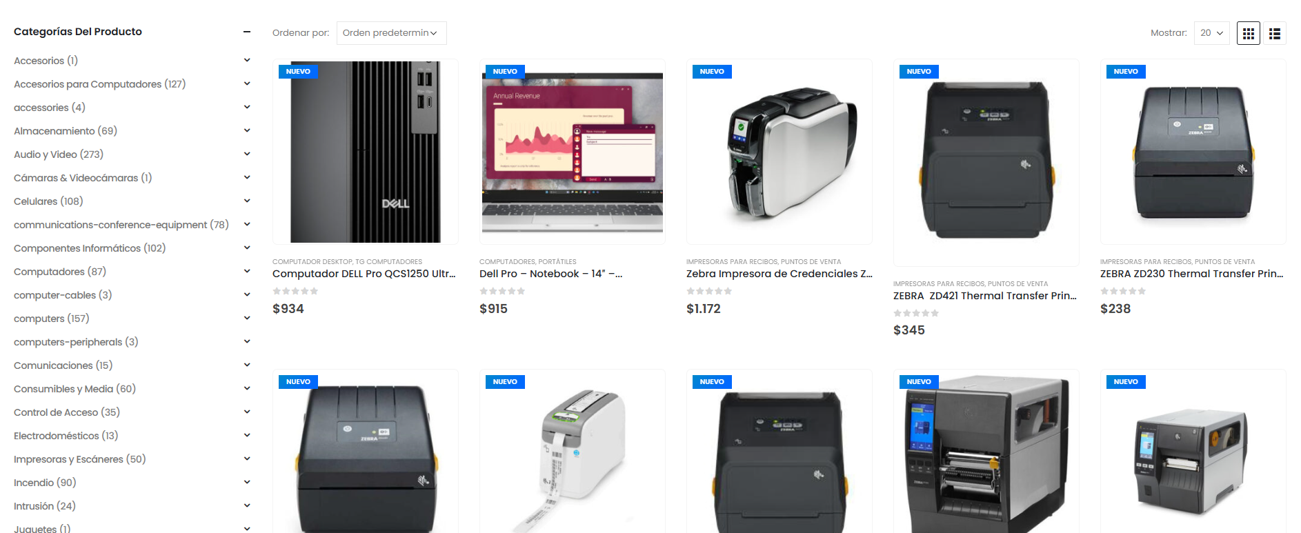 publicacion de productos